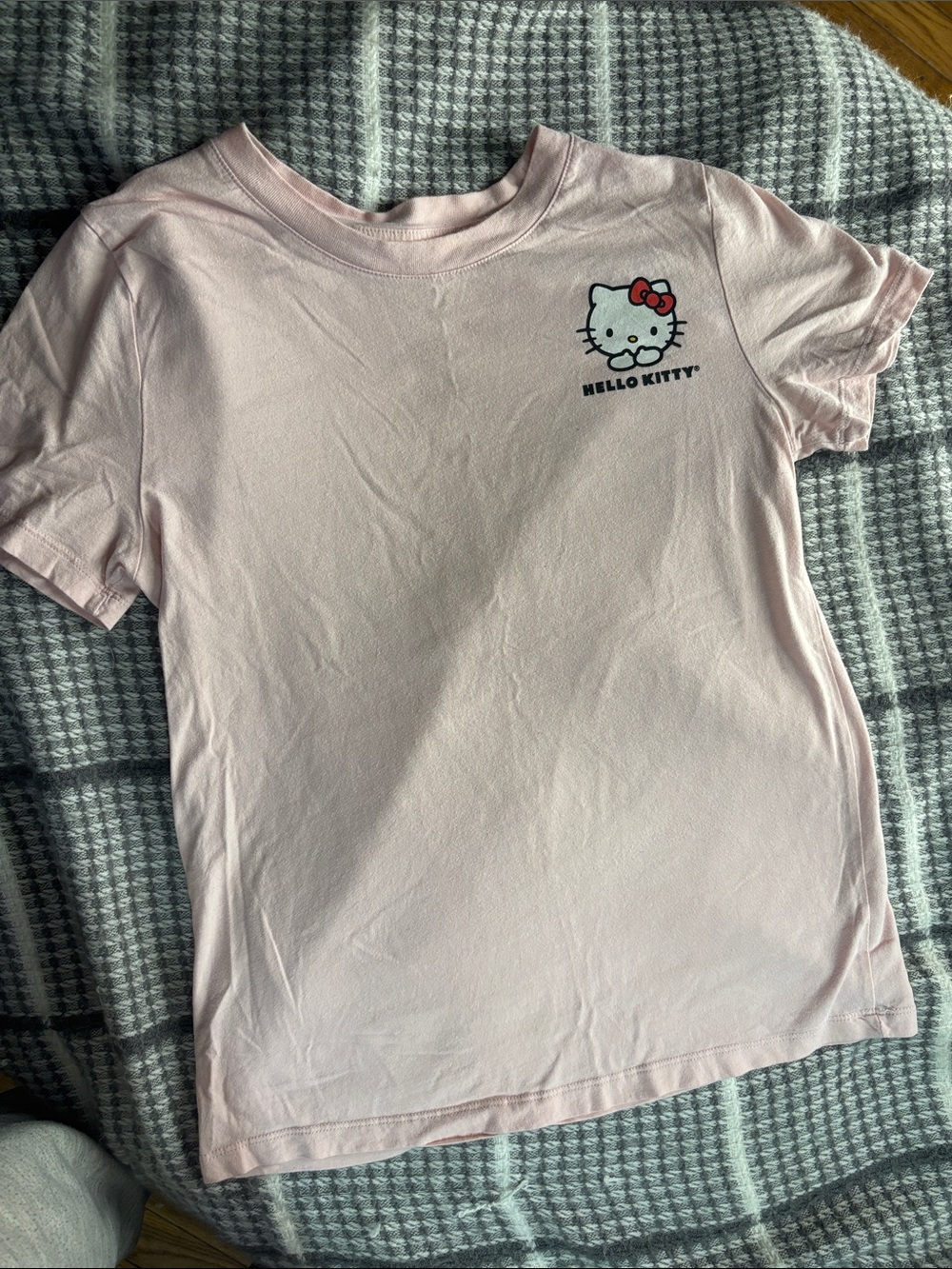 Hello Kitty Pale Pink Short Sleeve Tee with Chest Character